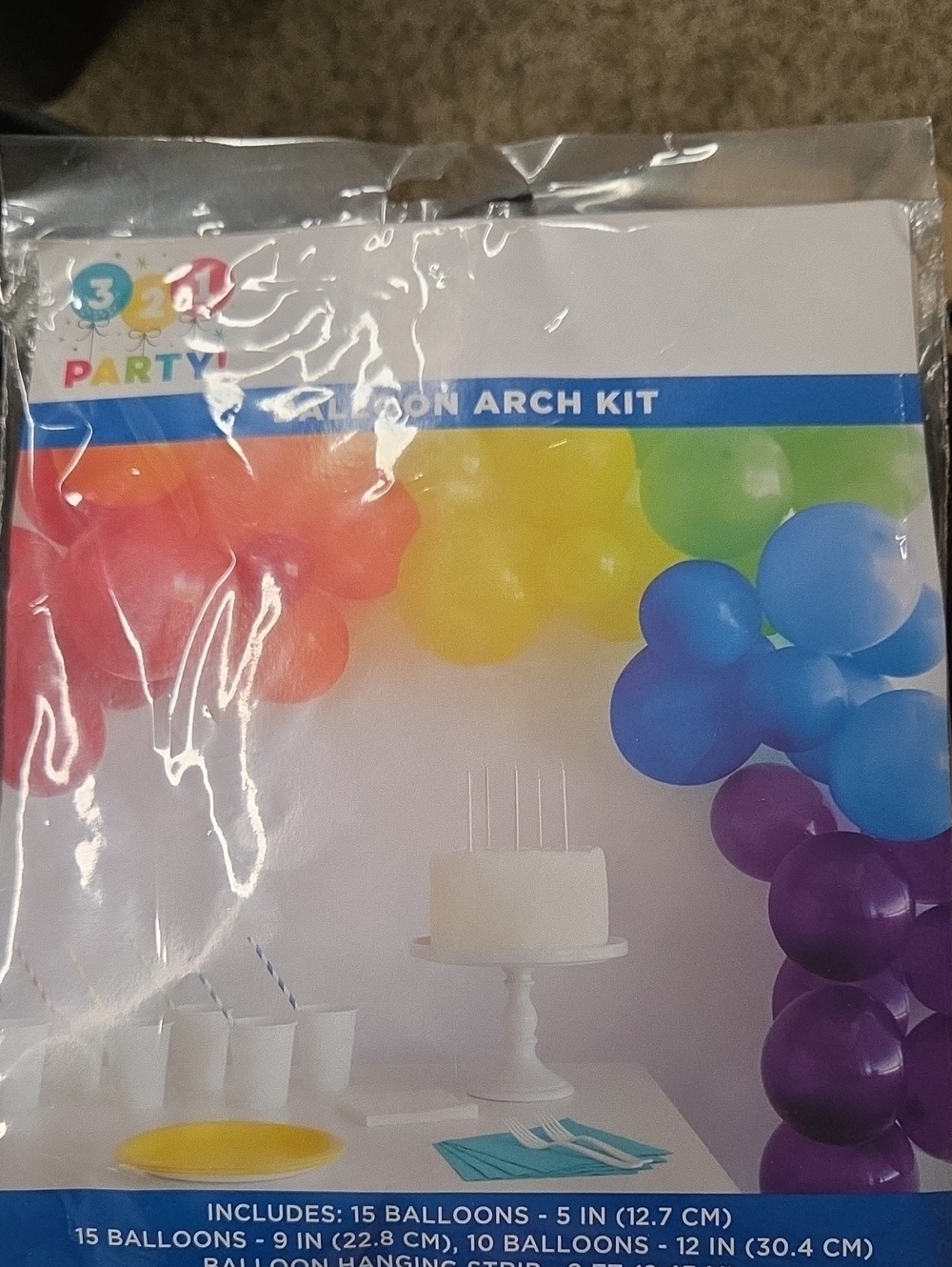 3-2-1 Party Rainbow Balloon Arch Kit – Multi-Color Party Garland